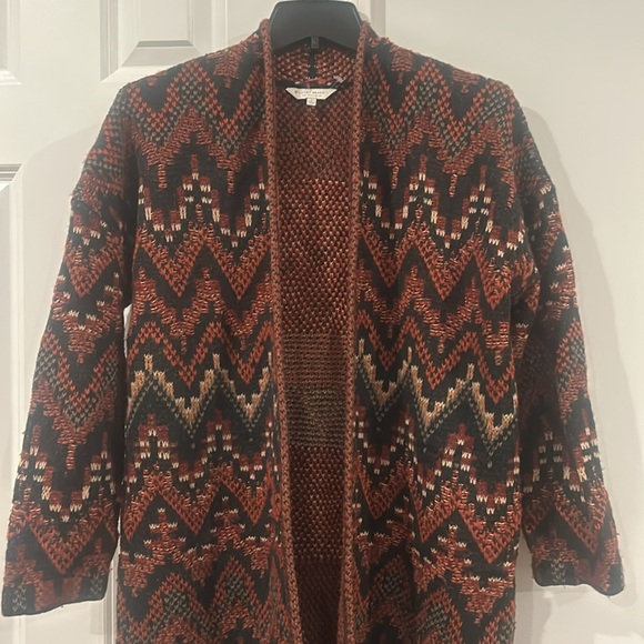 Lucky Brand Long Ikat Cardigan - Picture 2 of 6
